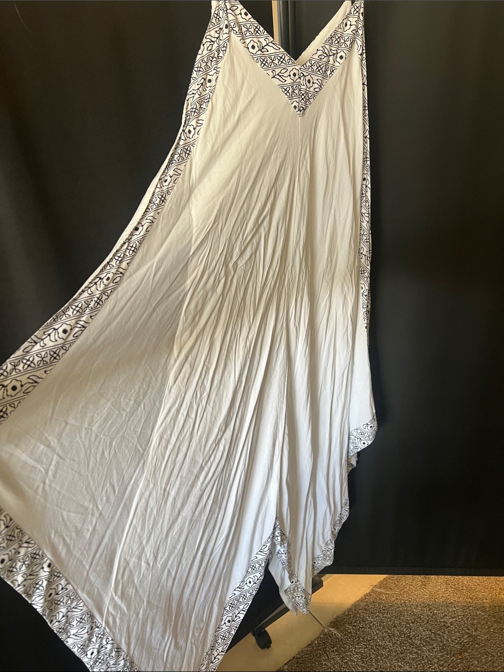 Tavik White Maxi Dress with Navy Trim - Picture 2 of 6